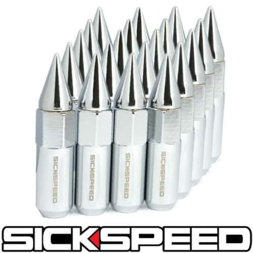 SICKSPEED 4 PC RED CAPPED 60MM EXTENDED TUNER LOCKING LUG NUTS 1/2x20 L25