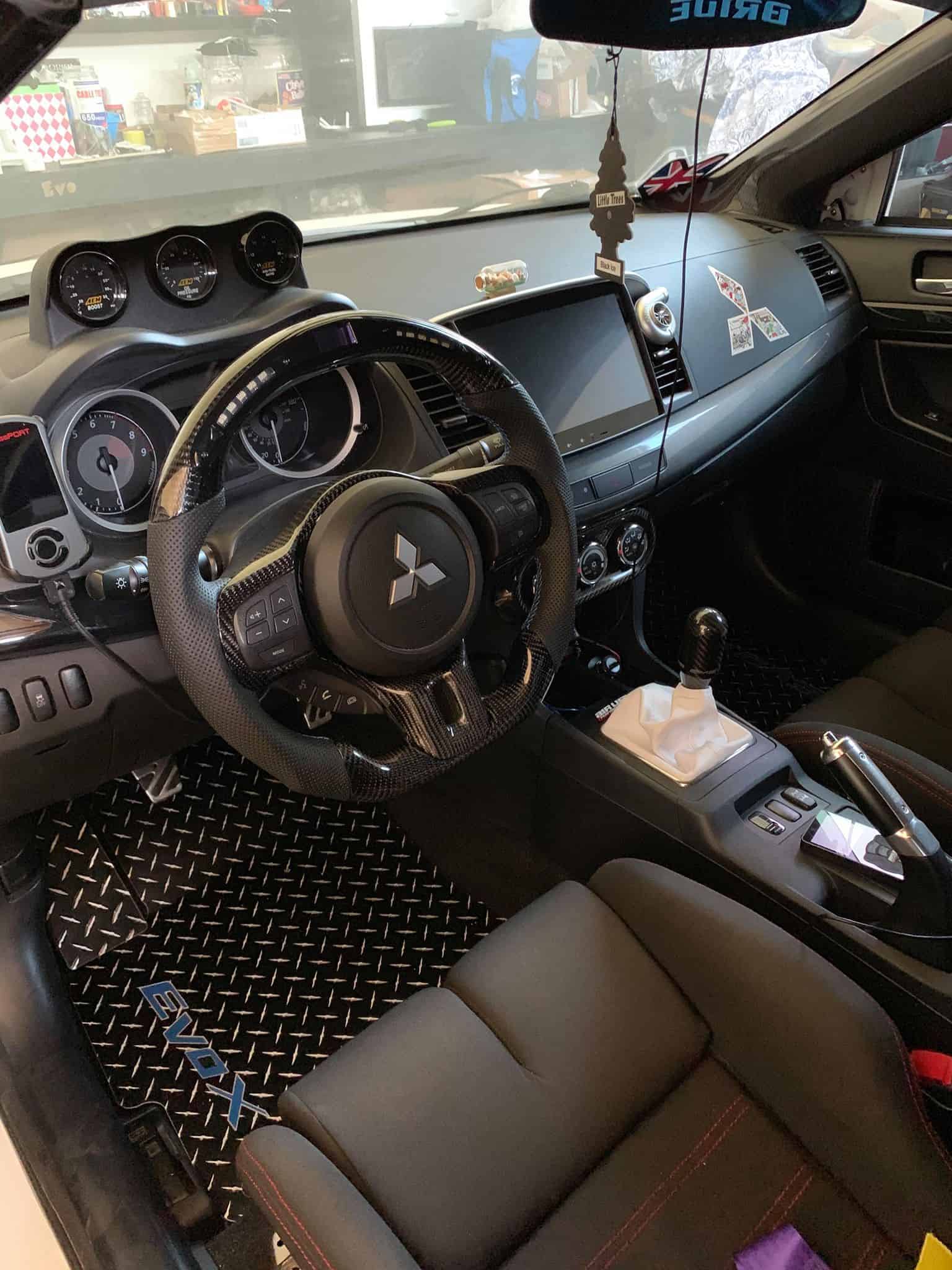 2008 2017 Mitsubishi Evo Evo X Ralliart Carbon Fiber Steering Wheel