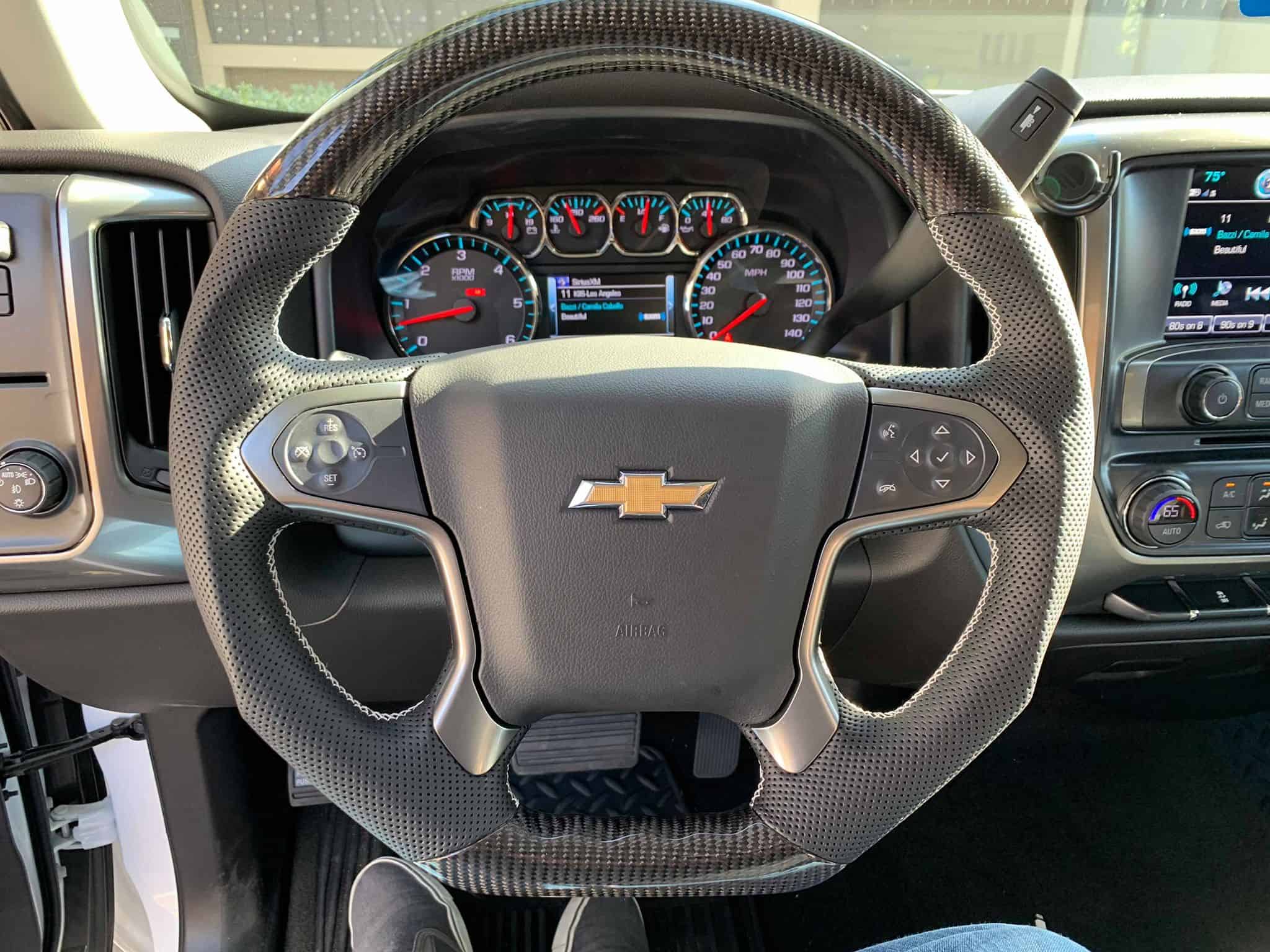 Steering Wheel Cover Trim for 2016 Chevrolet Silverado GMC Sierra Carbon Fiber