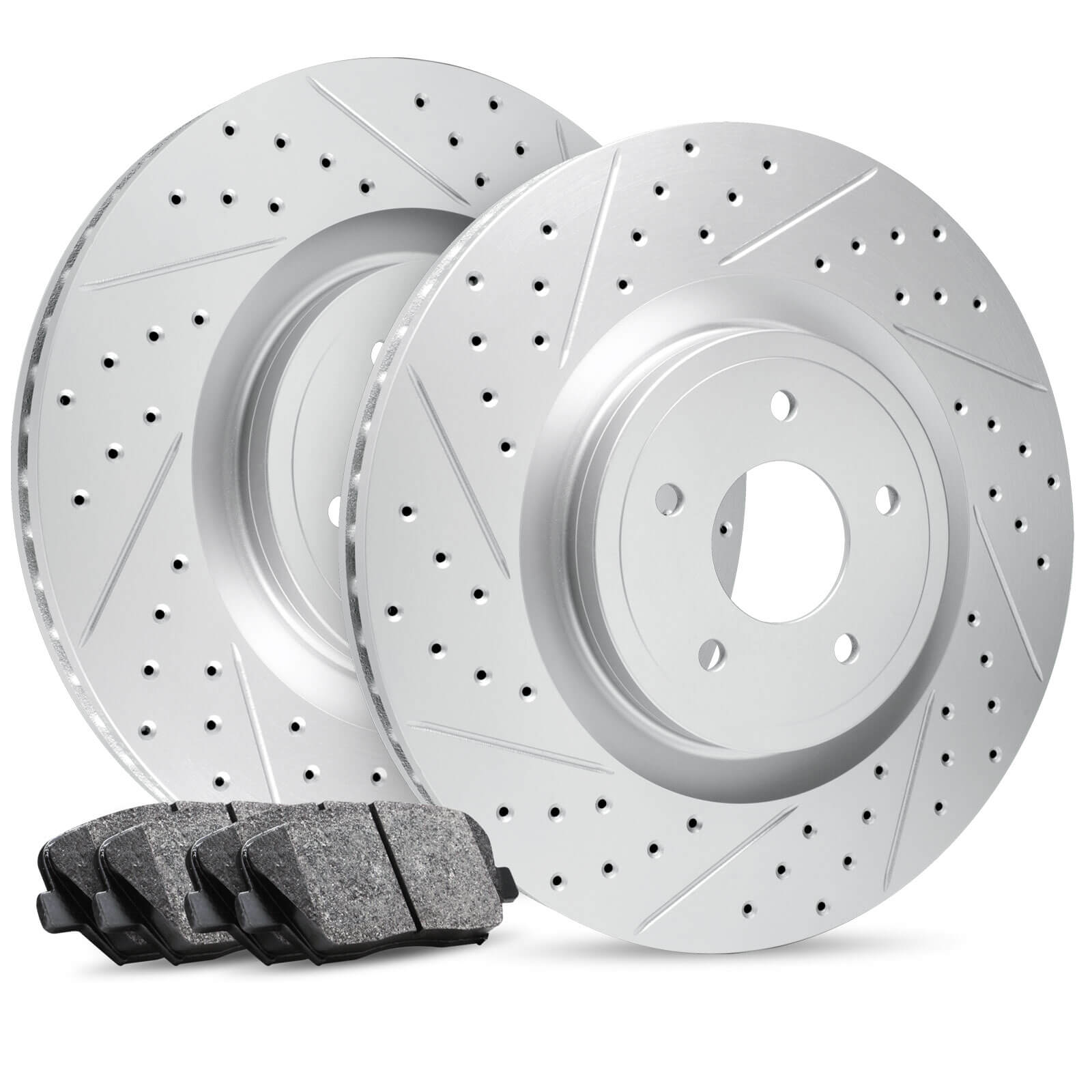 For 2013-2015 Hyundai Veloster Front Rear Drill/Slot Brake Rotors+Ceramic Pads